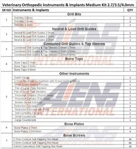 Recién llegado, precio de fábrica, instrumentos ortopédicos veterinarios de alta calidad e implantes, Kit mediano de 2,7/3,5/4,0mm con caja de aluminio - Product Image 2
