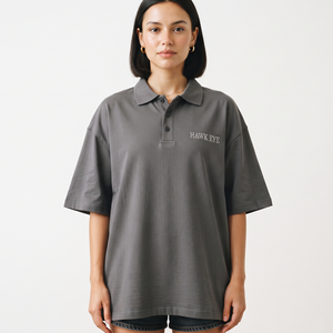 เสื้อโปโลผู้หญิง ผ้าฝ้าย 100% ทรงโอเวอร์ไซส์ แขนสั้น สกรีนโลโก้ได้ แฟชั่นลำลอง - Product Image 5