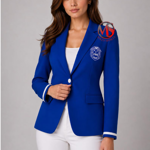 Newly designed Sorority Zeta Phi Beta Crest Embroidered White & Royal Blue Printed Lined Divine Nine Blazer & Coats - Product Image 3