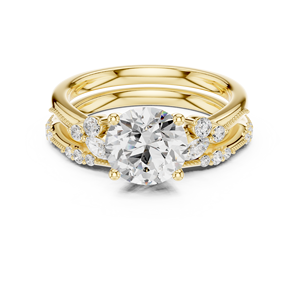 Anillo de Pareja con Diamantes Redondos de 2 Quilates, Anillo de Compromiso, Aniversario o Boda para Mujer, Oro de 10k, 14k o 18k, Certificado IGI - Product Image 1