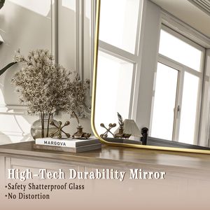 Illuminated <b>Gold</b> Framed Bathroom <b>Mirror</b> 20x28 Inch <b>Rectangular</b> Wall Mounted - Product Image 5