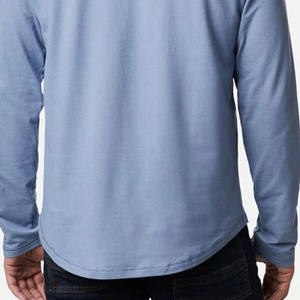 เสื้อสเวตเชิ้ตสีน้ำเงินเรียบง่าย สวมใส่สบายสำหรับผู้ชาย คอกลม ดีไซน์มินิมอล พิมพ์ลายดิจิทัล ผ้าฟลีซ ระบายอากาศได้ดี ผลิตจากผ้าฝ้าย 100% - Product Image 6