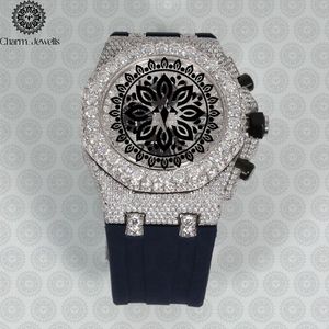 Reloj Cronógrafo de Acero Inoxidable de Lujo Charm Jewells, 40 mm, Esfera Analógica, Cristal, Correa de Silicona, Unisex, Mecánico, de Moda - Product Image 2