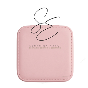 Western Girls Travel Jewelry Box Cute <b>Small</b> Tooled Leather Portable Zipper Jewelry Organizer Case with <b>Mirror</b> Pink Velvet Case - Product Image 5