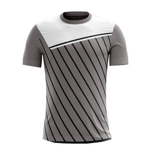 Camiseta Deportiva Sublimada de Secado Rápido para Hombre, Transpirable, con Malla, Diseño Geométrico de Rayas Diagonales, Ropa de Entrenamiento - Product Image 1