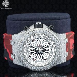 Montre de luxe Charm Jewells en acier inoxydable pour homme, cadran analogique, boîtier serti de diamants, mouvement mécanique 40 mm, bracelet en acier inoxydable, date automatique - Product Image 1