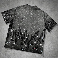 T-shirt Streetwear Homme à Strass 100% Coton Coupe Oversize Manches Courtes Écologique 230g Personnalisable Haute Qualité Anti-Plis
