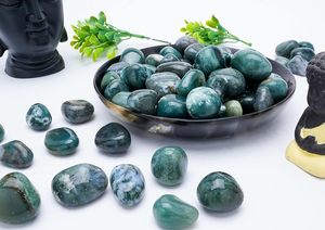 Piedras de Ágata Musgosa Natural Pulimentadas de 18-25mm para Joyería, Manualidades, Decoración del Hogar, Feng Shui y Uso Religioso, Venta al Por Mayor - Product Image 2