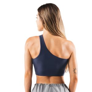 Navy <b>Blue</b> Women's Asymmetrical Sports <b>Bra</b> Breathable Performance Workout <b>Bra</b> for Running Yoga Gym Fitness Training - Product Image 2