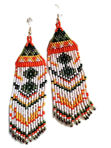 Handmade Women's Colorful Seed <b>Bead</b> Drop Long Fringe Beaded Trending Customizable Classic earrings - Product Image 6
