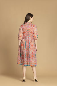 Vestido Casual con Estampado Abstracto Multicolor, Corte Ajustado y Evase, para Uso Diario, Moda Urbana a Precio Accesible - Product Image 5