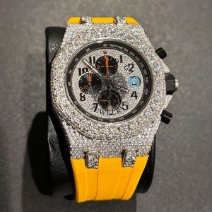 Splendide Montre de Luxe pour Homme avec Diamants, 28mm, Moissanite, Mouvement ETA, Quartz Analogique, Verre Saphir, Étanche 10m - Product Image 2