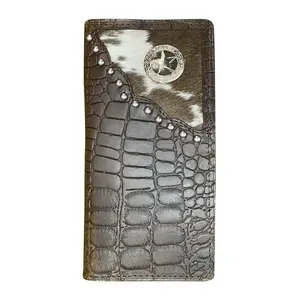 Top Quality Leather Handmade Men s Wallet Painted With Cowhide Inlay & Concho Top Indian Manufacturer & Supplier