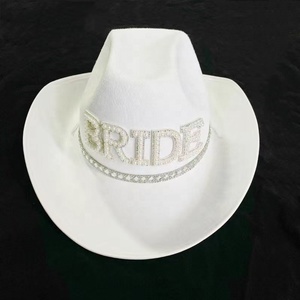 White Elegant Rhinestone <strong>Bride</strong> <strong>Cowgirl</strong> <strong>Hat</strong> - Product Image 5
