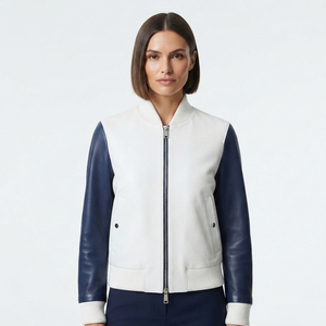 <b>Leather</b> Bomber Jacket for Ladies Women's <b>Leather</b> Bomber Jacket with Zipper Female <b>Leather</b> Bomber Jackets With Side Pockets - Product Image 6