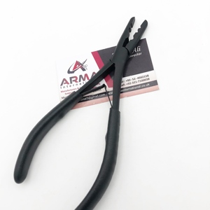 Pinza de 2 orificios de acero inoxidable de grado quirúrgico, ecológica, para quitar microanillos de queratina para el cabello, 7 pulgadas, ¡la más vendida! - Product Image 1