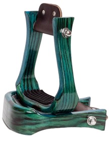 Estribos de madera occidentales para caballo, con revestimiento de cuero ecuestre y refuerzo de acero, color personalizado, logotipo, para equitación en ranchos y senderos. - Product Image 3