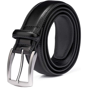 Ceinture décontractée en cuir véritable PRIMEFIELD ENTERPRISES, couleur unie, en cuir de vachette, boucle à ardillon en fer robuste, ceinture rectangulaire argentée - Product Image 5