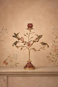Magnifique support de bougie décoratif avec motif d'oiseaux et de feuilles, élégant pour la maison, les villas, les halls d'hôtel et les cadeaux. - Product Image 4