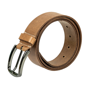 Men's Genuine Leather Belt With Steel Pin Buckle Solid Color Casual Style Durable Design - Product Image 3