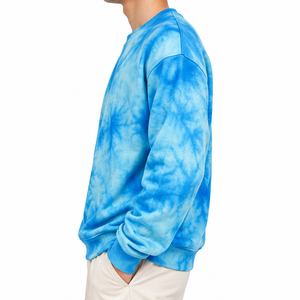 Tie Dye Sweatshirt Private Label Ready Cotton <b>Terry</b> <b>Bulk</b> Garment Supplier breathable production waistband longline trendy cuffs - Product Image 2