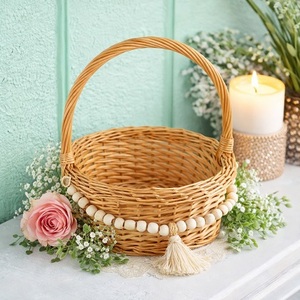 Handle <b>Bamboo</b> Rattan Storage <b>Basket</b> Handcrafted Eco-Friendly 4-5L Capacity Classical Style Kitchen Multi-Purpose Neatening Use - Product Image 4