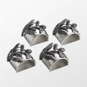 Anillos de servilleta de metal con diseño de orquídea dorada, muy vendidos, juego de 4 para decoración de mesa de comedor de lujo para bodas - Product Image 4