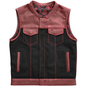 Chaleco de Motocicleta Unisex de Cuero Genuino – Impresión Serigrafiada, Preparado para Parches, Tallas Grandes, MOQ Bajo – Equipo para Motociclismo de Club - Product Image 1