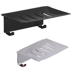 Professional Stainless Steel Good Quality Toilet <b>Drain</b> Soap Box 11.8 8.3 4.3 CM Silver Black Punch-free Soap Holder <b>Bathroom</b> - Product Image 1
