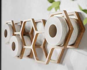 Porte-papier toilette mural en laiton antique style bambou, support métallique pour mouchoirs, accessoires de salle de bain style tropical - Product Image 2