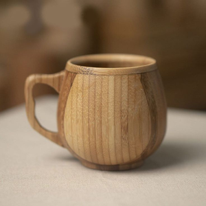Taza de café de madera ecológica de estilo japonés, taza de madera natural hecha a mano, vajilla para el hogar y la cocina - Product Image 2