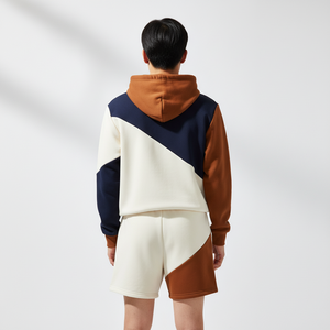 ผู้ผลิตชุดเซ็ตเสื้อฮู้ดซิปพิมพ์ลายโลโก้แบบ DTF สำหรับผู้ชาย และกางเกงขาสั้นวอร์ม พร้อมลายสกรีนสีสันตัดกัน - Product Image 4