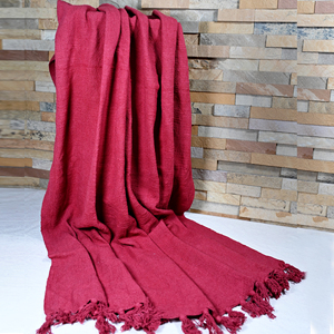 Handmade Solid Cotton <b>Throw</b> Blanket Soft Woven Lightweight <b>Sofa</b> Bed <b>Cover</b> Breathable Summer <b>Throw</b> Home Decor Natural Cotton - Product Image 2