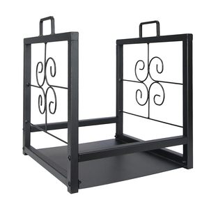 Rectangular Steel <b>Log</b> <b>Holder</b> with Powder Coated Finish for Firewood Storage Classic Style - Product Image 4