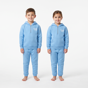 Conjunto Deportivo Informal de Alta Calidad para Niños, Sudadera con Capucha y Media Cremallera, Pantalones, Unisex - Product Image 1