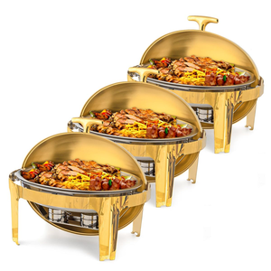 Servidores de buffet de lujo, ornamentados en oro, con soportes curvos únicos y tapas de vidrio. Disponible a precios de mayorista. - Product Image 4