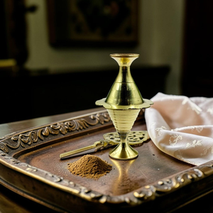 Envase grande de latón para delineador de ojos, 5 pulgadas, recipiente tradicional para Kohl, recipiente decorativo para Surma, recipiente vintage de latón para almacenamiento de cosméticos - Product Image 1