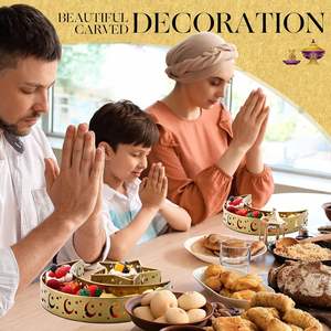 ชุดถาดรูปพระจันทร์และดาวสำหรับเทศกาลอีดมูบารัค 6 ชิ้น ถาดโลหะรูปพระจันทร์สำหรับเสิร์ฟขนมหวานและอาหาร ราคาส่งออก - Product Image 3