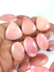 Wholesale Radha Arts <b>Pink</b> Opal Cabochon Natural Polished Gemstone Necklace Pendant Jewelry Making 20mm-35mm Rajasthan - Product Image 5
