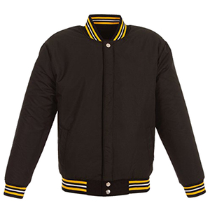 Wholesale Unisex Premium Quality Winter <b>Varsity</b> Satin <b>Bomber</b> <b>Jackets</b> Windproof Eco-Friendly Custom Logo Durable Button Closure - Product Image 4