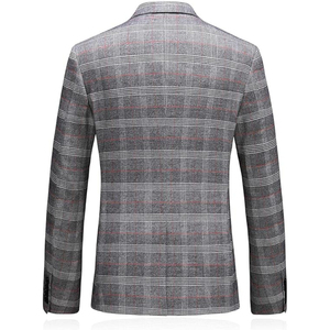 Men British Style 3 Piece <b>Suit</b> Wool Polyester Plaid Business Formal Wear Anti-Wrinkle Single Breasted Notched Collar - Product Image 5