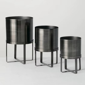 Artistic Metal Planter with Unique Sculptural Design for Statement Decor Matte Finish Iron Flower <b>Pot</b> for Scandinavian Style - Product Image 2