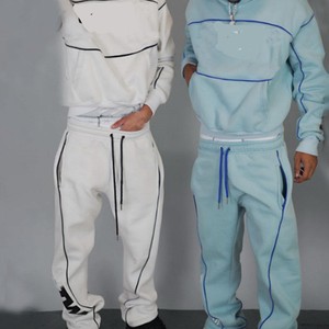 Men's Polyester Cotton Winter Printed Stacked Suit <b>Baggy</b> Two Piece Jogger Flare <b>Pants</b> Sets Men Streetwear Reflective Tracksuits - Product Image 3