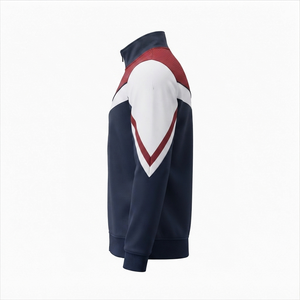 <b>Men's</b> Color Blocking Varsity <b>Jacket</b> Full Zip Stand Collar Sporty Style Autumn Wear Polyester Material Breathable Quick Dry <b>Long</b> - Product Image 4