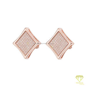 Luxury 925 <b>Sterling</b> <b>Silver</b> Moissanite Diamond Square <b>Stud</b> <b>Earrings</b> With Iced Stone Face For Wholesale Jewelry Buyers - Product Image 3