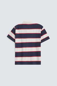 Camiseta Polo de Algodón para Hombre 6592 MAA B898-01-02, Manga Corta, Resistente, Gruesa, con Bordado de Flores, Rayas y Color Sólido - Product Image 3