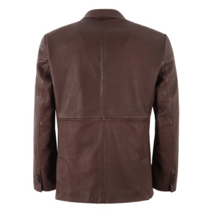 Custom 100% Genuine Napa Leather <b>Men</b>’s Blazer Fashion Fit Private Label Bulk Wholesale Trend Bubble Top Grain Leather Style Coat - Product Image 3