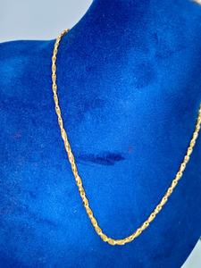 Magnifique Chaîne à Maillons Feuille Fantaisie en Or Massif 22K pour Femme, Collier Fin en Or Jaune Véritable 916 Marqué, Idéal Cadeau Bijou - Product Image 2