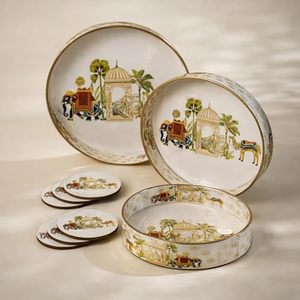 Ensemble de pots et plateaux en métal Pichwai faits à la main et écologiques pour mariage, Diwali, décoration intérieure indienne, cadeau - Product Image 3