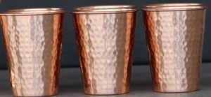 High quality copper <b>glasses</b> premium metal tumblers for <b>water</b> juice cocktail serving reusable kitchen bar use - Product Image 2